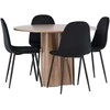 Venture Design Valgomojo komplektas Olivia valgomojo stalas ir Polar kėdės 110 cm Moka juodas aksomas