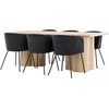 Venture Design Valgomojo komplektas Olivia valgomojo stalas su Berit valgomojo kėdė 210x100 cm balintos plieno aksomas
