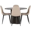 Venture Design Valgomojo komplektas Olivia valgomojo stalas ir Polar valgomojo kėdės 110 cm Ruda Smėlio spalvos MDF Audinys Metalas