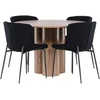 Venture Design Valgomojo komplektas Olivia valgomojo stalas su Modesto valgomojo kėde 110 cm mocha juoda