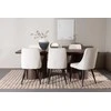 Venture Design Valgomojo komplektas Olivia valgomojo stalas su Leone valgomojo kėdė 100x210 cm smėlio spalvos veliūras plienas MDF