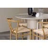 Venture Design Valgomojo komplektas Olivia valgomojo stalas su Alfons valgomojo kėdė 110 cm smėlio spalvos MDF rotangas metalas