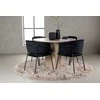 Venture Design Valgomojo komplektas Olivia valgomojo stalas ir Selma valgomojo kėdės 110 cm balta juodas aksomas