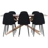 Venture Design Valgomojo komplektas Piazza valgomojo stalas su Polar valgomojo kėdė 180x90 cm juoda moka mediena plienas