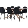 Venture Design Valgomojo komplektas Piazza valgomojo stalas su Polar valgomojo kėdė 180x90 cm juoda moka mediena plienas