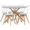 Venture Design Valgomojo komplektas Piazza valgomojo stalas ir Edvin valgomojo kėdė 120 cm pilka ir balta PET paviršius