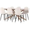 Venture Design Valgomojo komplektas Piazza valgomojo stalas su Polar valgomojo kėde 180x90 cm smėlio spalvos