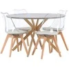 Venture Design Valgomojo komplektas Piazza valgomojo stalas ir Edvin valgomojo kėdė 120 cm pilka ir balta PET paviršius