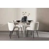 Venture Design Valgomojo komplektas Plaza stalas su Agnes kėdėmis 120 cm, smėlio spalvos ir balta
