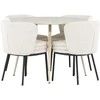 Venture Design Valgomojo komplektas Plaza valgomojo stalas su Agnes valgomojo kėde 100 cm balta MDF