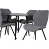 Venture Design Valgomojo komplektas Plaza apvalus valgomojo stalas 100x75 cm juodos spalvos audinys
