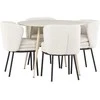 Venture Design Valgomojo komplektas Plaza valgomojo stalas su Agnes valgomojo kėde 100 cm balta MDF