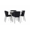 Venture Design Valgomojo komplektas Plaza valgomojo stalas su Modesto kėdėmis 120 cm smėlio spalvos juodas MDF