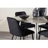 Venture Design Valgomojo komplektas Plaza stalas ir naktinės kėdės 120 cm smėlio spalvos ir juodos MDF ir aksomas