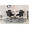 Venture Design Valgomojo komplektas Plaza apvalus stalas 100 cm juodas juodos medžiagos valgomojo baldai