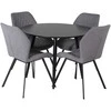 Venture Design Valgomojo komplektas Plaza apvalus valgomojo stalas 100x75 cm juodos spalvos audinys