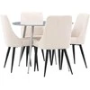 Venture Design Valgomojo komplektas Plaza valgomojo stalas su Leone valgomojo kėde 100 cm pilka ir smėlio spalvos MDF