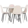 Venture Design Valgomojo komplektas Plaza valgomojo stalas su Polar kėdėmis 120 cm smėlio spalvos MDF