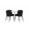 Venture Design Valgomojo komplektas Plaza valgomojo stalas su Modesto kėdėmis 120 cm smėlio spalvos juodas MDF