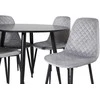 Venture Design Valgomojo komplektas Plaza apvalus valgomojo stalas ir Polar Diamond valgomojo kėdė 100x75 cm juodas aksomas
