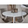 Venture Design Valgomojo komplektas Plaza apvalus stalas 100 cm baltas Plaza valgomojo kėdė 2 vnt. šviesiai pilka 100x100 cm balta