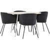 Venture Design Valgomojo komplektas Plaza stalas su Berit kėdėmis 120 cm, smėlio spalvos MDF