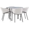 Venture Design Valgomojo komplektas Plaza su Evelina 100 cm pilka
