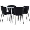 Venture Design Valgomojo komplektas Plaza stalas su Modesto kėdėmis 100 cm pilkos ir juodos MDF ir poliesterio