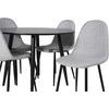 Venture Design Valgomojo komplektas Plaza apvalus valgomojo stalas ir Polar valgomojo kėdės 100x75 cm juodos spalvos audinys