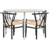 Venture Design Valgomojo komplektas Plaza stalas su Alfons kėdėmis 120 cm smėlio spalvos rotangas