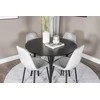 Venture Design Valgomojo komplektas Plaza apvalus valgomojo stalas ir Polar Diamond valgomojo kėdė 100x75 cm juodas aksomas