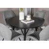 Venture Design Valgomojo komplektas Plaza apvalus valgomojo stalas 100x75 cm juodos spalvos audinys