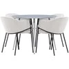 Venture Design Valgomojo komplektas Plaza su Evelina 100 cm pilka