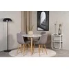Venture Design Valgomojo komplektas Plaza apvalus valgomojo stalas 100x75 cm pilkas