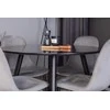 Venture Design Valgomojo komplektas Plaza apvalus valgomojo stalas ir Polar valgomojo kėdės 100x75 cm juodas šviesiai pilkas veliūras