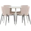 Venture Design Valgomojo komplektas Plaza stalas su Modesto kėdėmis 120 cm smėlio spalvos MDF