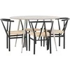 Venture Design Valgomojo komplektas Plaza stalas su Alfons kėdėmis 120 cm smėlio spalvos rotangas