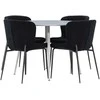Venture Design Valgomojo komplektas Plaza stalas su Modesto kėdėmis 100 cm pilkos ir juodos MDF ir poliesterio