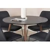 Venture Design Valgomojo komplektas Plaza apvalus stalas 100 cm juodas juodos medžiagos valgomojo baldai