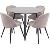 Venture Design Valgomojo komplektas Plaza 100x75 cm Rožinė Juoda