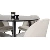 Venture Design Valgomojo komplektas Plaza apvalus valgomojo stalas ir aksominės valgomojo kėdės 100x75 cm juoda smėlio spalvos valgomojo baldai