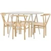 Venture Design Valgomojo komplektas Plaza stalas su Alfons kėdėmis 120 cm smėlio spalvos