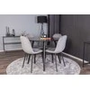 Venture Design Valgomojo komplektas Plaza apvalus valgomojo stalas ir Polar valgomojo kėdės 100x75 cm juodas šviesiai pilkas veliūras