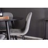 Venture Design Valgomojo komplektas Plaza apvalus valgomojo stalas ir Polar valgomojo kėdės 100x75 cm juodas šviesiai pilkas veliūras
