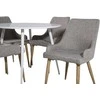 Venture Design Valgomojo komplektas Plaza apvalus stalas 100 cm baltas Plaza valgomojo kėdė 2 vnt. šviesiai pilka 100x100 cm balta