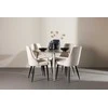 Venture Design Valgomojo komplektas Plaza valgomojo stalas su Leone kėdėmis 120 cm smėlio spalvos
