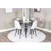 Venture Design Valgomojo komplektas Plaza apvalus valgomojo stalas ir Polar Diamond valgomojo kėdė 100x75 cm juodas aksomas