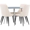 Venture Design Valgomojo komplektas Plaza valgomojo stalas su Leone valgomojo kėde 100 cm pilka ir smėlio spalvos MDF
