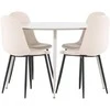 Venture Design Valgomojo komplektas Plaza valgomojo stalas su Polar kėdėmis 120 cm smėlio spalvos MDF