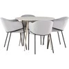 Venture Design Valgomojo komplektas Plaza valgomojo stalas su Evelina valgomojo kėde 100 cm balta MDF